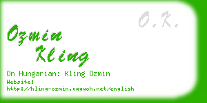 ozmin kling business card